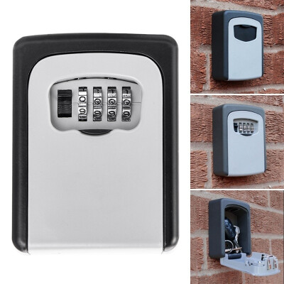 

Stylish Wall Mount Key Storage Security Lock With 4 Digit Combination Password Keys Hook Organizer Aluminum Alloy Secret Safe Box