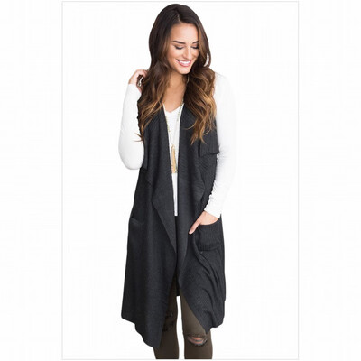 

Long-sleeved knit sweater coat womens in cardigan vest