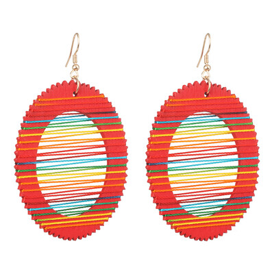 

Korean Summer Geometric Hollow Circle Square Drop Earrings for Women Big Round Handmade Bohemian Party Beach Jewelry