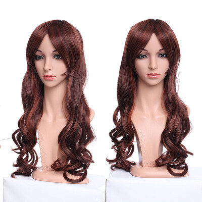 

Long Curly Synthetic Wig with Bangs Short Hair Wigs Heat Resistant Full Wig Full Head for Women
