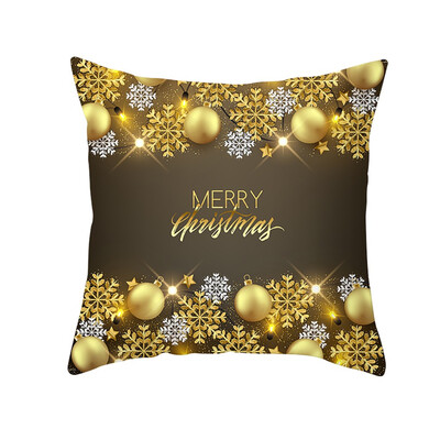 

Siaonvr Christmas Pillow Case Glitter Polyester Sofa Throw Cushion Cover Home Decor