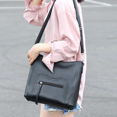 

Tailored Fashion Women Zipper Pure Color Leather Handle Bag Messenger Bags Crossbody Bags