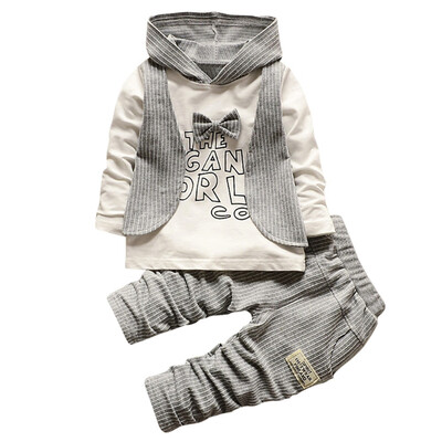 

2Pcs Infant Toddler Baby Boys Stripe Hoodie TopsPants Outfits Clothes Set