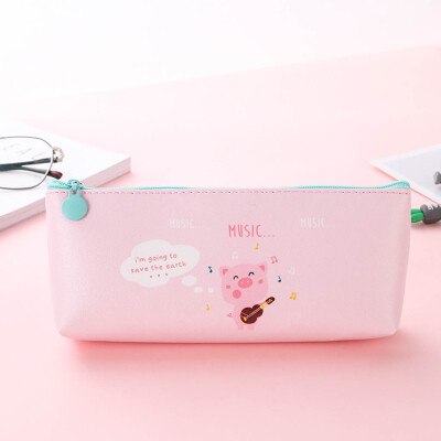 

Toponeto Small Pig Chic Canvas Pen Box Pencil Case Bag Storage Pouch Stationery School