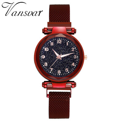 

Women Watches Luminous Dial Ladies Quartz Wristwatch Romantic Starry Sky Mesh Belt Strap Roman Numerals Clock Reloj Mujer 5050
