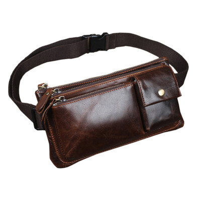

Men Vintage Oil Wax Leather Waist Fanny Pack Clutch Bag Belt Hip Bum Chest Pouch Purse Wallet