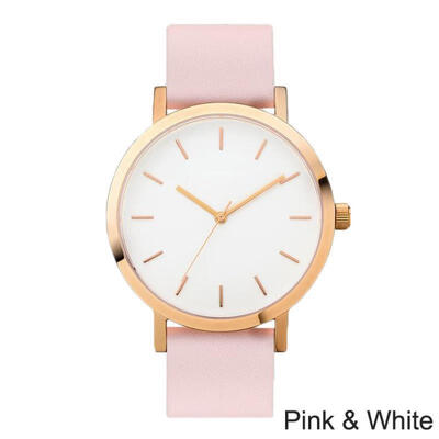 

Fashion Women Minimalist Watch Leather Band Stainless Steel Analog Quarzt Wristwatch Woman Lady Female Watches Reloj Mujer