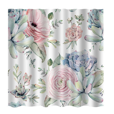 

180x180cm Green Leaves Shower Curtain 3D Plant Waterproof Bathroom Decor