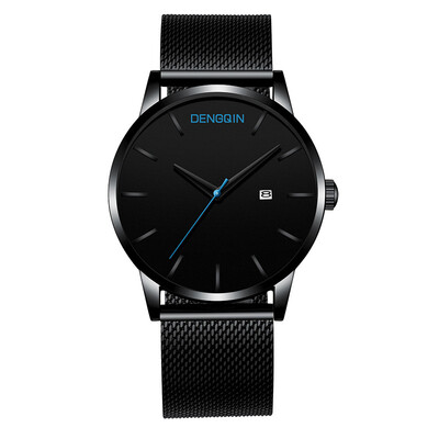 

Gobestart Fashion Luxury Stainless Steel Calendar Dial Mens Business Quartz Wrist Watch