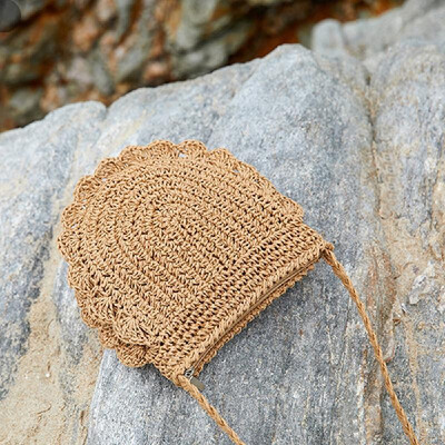 

Minimalist Artsy Vintage Mori Fashionable Weave Bag Vacationing Beach Summer Paper Strings Shoulder Bags Beautiful&Elegant Wel