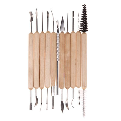 

11pcs Clay Sculpting Set Wax Carving Pottery Tools Shapers Polymer Modeling