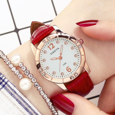 

Watch female Korean version of simple fashion waterproof high school student belt luminous rhinestone cute fashion watch quartz wa
