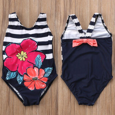 

Cute Toddler Kid Girl Tankini Bikini Swimwear Stripe Bathing Suit Beachwear 1-6T