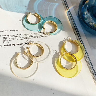 

Ring Earrings Acrylic Plate Earrings Fashion Earrings Simple Earrings Womens Trend Net Red Earrings Transparent Cool Earrings