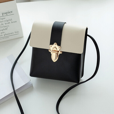 

Tailored Fashion Women Leather Plug Lock Hit Color Shoulder Bags Messenger Bag Coin Bag