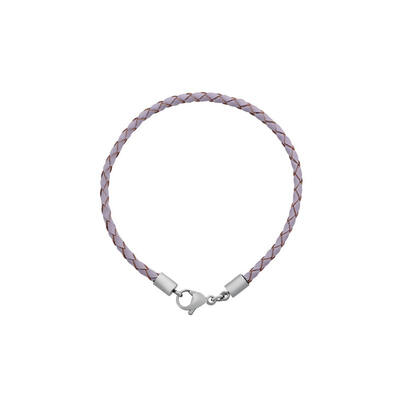 

Braided Leather Cord Bracelet Makings with 316 Stainless Steel Lobster Claw Clasps Lilac 180x3mm