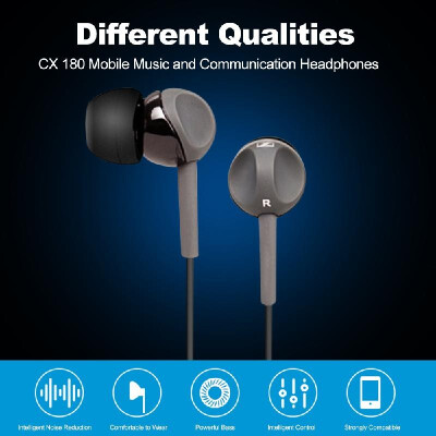 

Sennheiser CX 180 Street II Universal Mobile Headset In-ear Headphones 35mm Wired Stereo Earphones Dynamic Coil Earbuds Game Vide