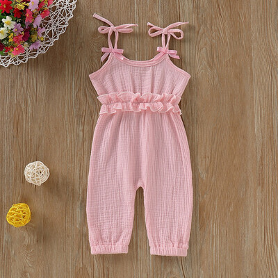 

Toddler Baby Boys Girls Sleeveless Bow-knot Romper Newborn Suspender Jumpsuit