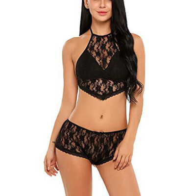 

Women See-Though Non Padding Underwire Lace Sheer Unlined Shelf Bra Panty Set