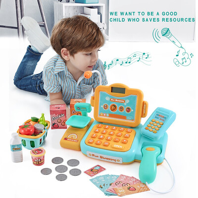 

Tailored Childrens Supermarket Cash R egister Simulation Checkout Counter Role Play 24Pc