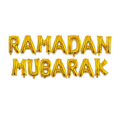 

New EID Mubarak Rose Gold Letter Balloon Gold Foil Balloons for Muslim Islamic Party Decorations Ramadan Party Decoration Supplies
