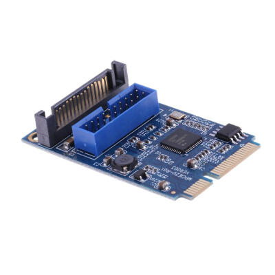 

Mini PCI-E to 19-Pin USB 30 Dual SATA USB30 Port Expansion Card Adapter