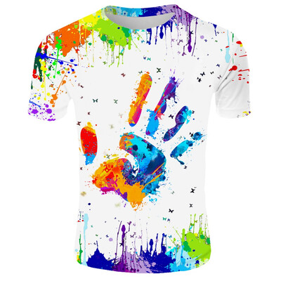 

Toponeto Mens New Summer T-shirt With Round Neck Short Sleeve Blue Flame 3D Printed Top