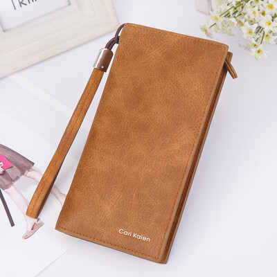 

Tailored Women Fashion Solid Color Hasp Dull Polish Multi Card Position Wallet Black