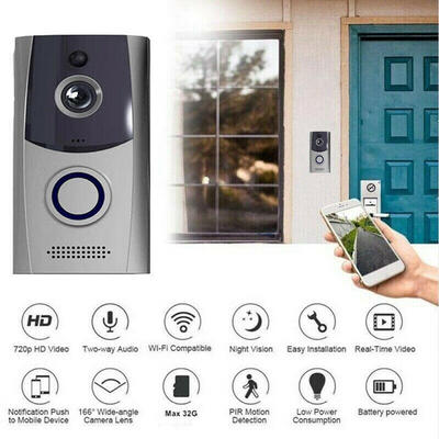 

Smart WiFi Doorbell Camera Video Wireless Remote Door Bell CCTV Chime Phone APP