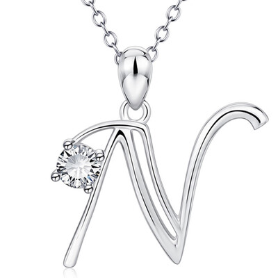

Initial Necklace 925 Sterling Silver Letters 26 Alphabet Pendant Necklace