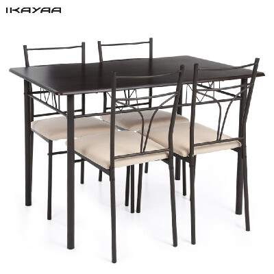 

iKayaa 5PCS Modern Metal Frame Dining Kitchen Table Chairs Set for 4 Person Kitchen Furniture 120kg Load Capacity