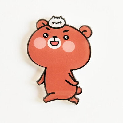 

2PCS Cute Animals Panda Bear White Rabbit Acrylic Badge Children Pin Brooch