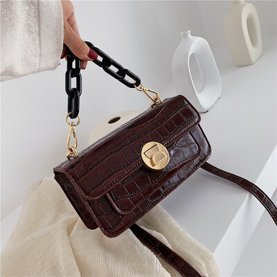 

French small bag female 2019 new wave Korean version of the wild stone pattern texture Messenger bag small fashion bag