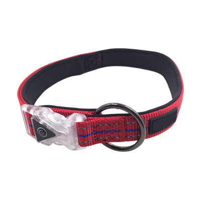 

Waterproof Dog LED Luminescent Collars Adjustable Collar Dog Collar Pet Nylon Double Layer Neck Strap