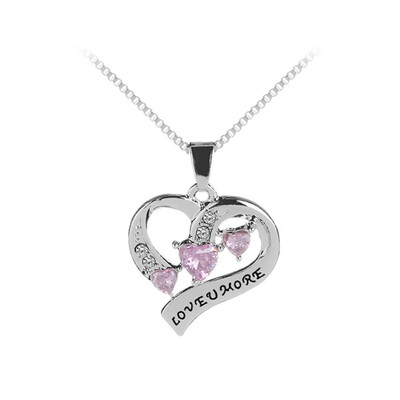 

Stainless Steel Love Heart Pendant Chain Necklace Mothers Day Gift from Daughter Son