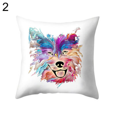 

Multi-Color Animal Face Square Throw Pillow Case Cushion Cover Bedding Articles