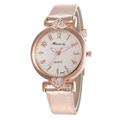

Heart-shaped diamond fashion ladies leather digital watch student simple watch