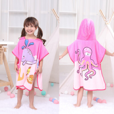 

Infant Baby Boys Girls Kids Bathrobe Cartoon Animals Hooded Bath Towel Pajamas