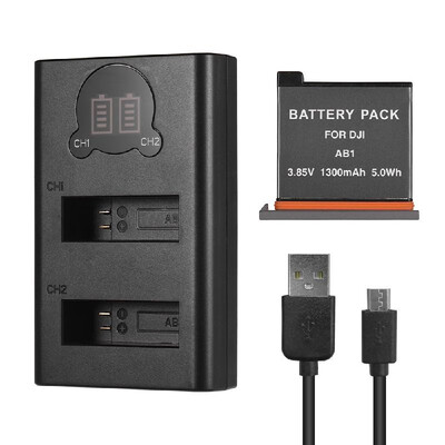 

Charging Kit LCD Smart Display Dual Port Dual Channel Charger with 1300mAh Rechargeable Li-ion Battery USB Charging Cable for DJI