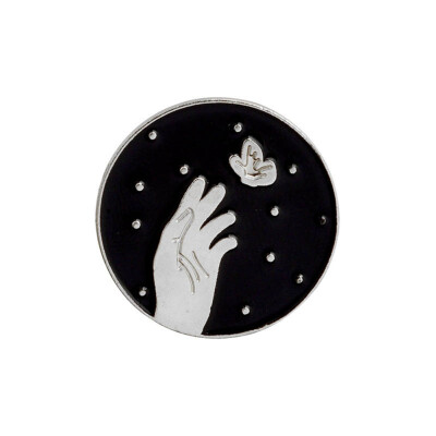 

Dark Moon Star Mountain Hand Badges Gothic Design Enamel Brooches Pins Black New Brooches & Pins