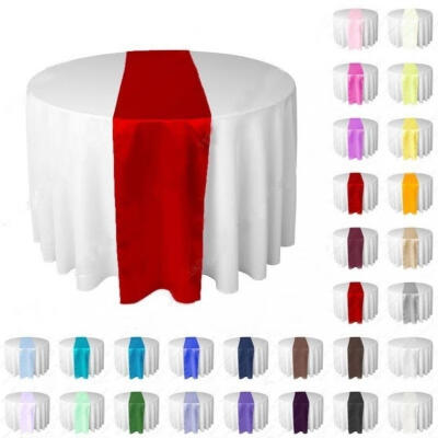 

275 cm Long x 30 cm Wide Quality satin table runner chair sash wedding party banquet venue decoration