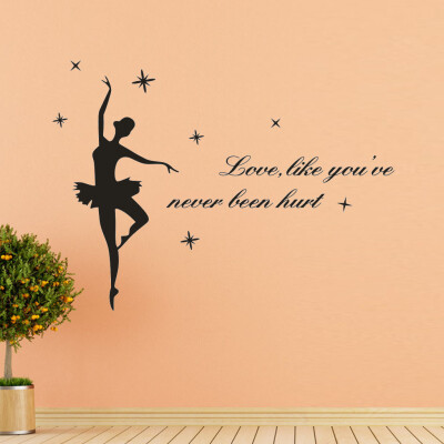 

Siaonvr Home Decor Ballet Wall Sticker Logo Sticker Decal Bedroom Vinyl Art Mural