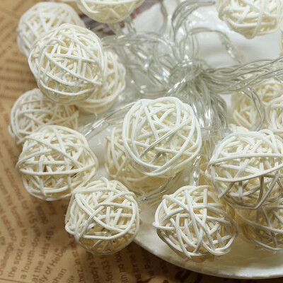 

Gobestart 10 LED Color Rattan Ball String Fairy Lights For Xmas Wedding Party Hot YE