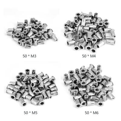 

Greensen 200pcspcs Threaded Insert M3 M4 M5 M6 304 Stainless Steel Blind Rivet Nut Set
