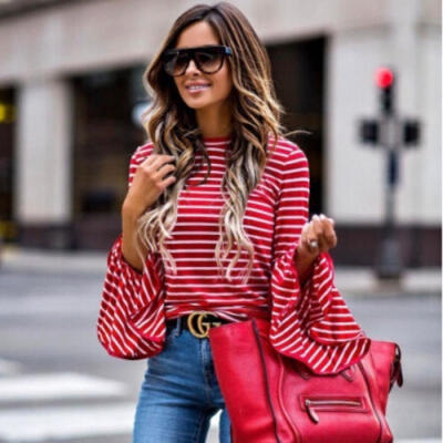

Hot Womens Long Sleeve Shirt Casual Blouse Loose Sleeses Tops T-Shirt