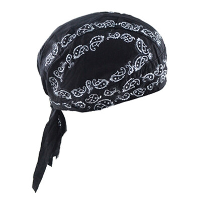 

Quick Dry Cycling Cap Men Women Cotton Printing Durags Bandana Headscarf Pirate Hat Motorcycle Headgear