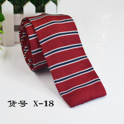 

Knit flat striped tie 5CM narrow section mens business tie direct