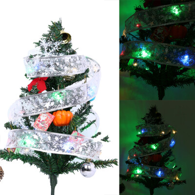 

〖Follure〗Christmas Party Decoration 1m Ribbon Night Light Christmas tree LED String