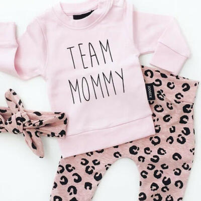 

Toddler Kids Baby Girls Outfits Clothes T-shirt Tops Leopard Print Pants Set UK