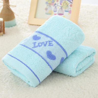 

1Pcs Face Towel Cotton Blends Solid Color Love Pattern Supper Comfy Towel 7333cm